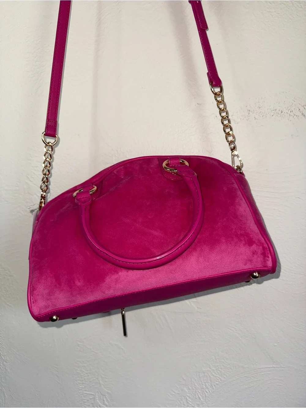 NWT Juicy Couture Sparkle Royal Satchel Raspberry Tart Pink